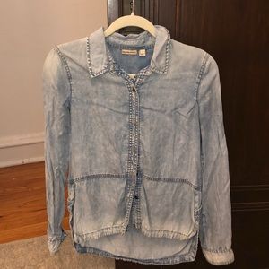Anthropologie Long Sleeve Denim Blouse Size 2